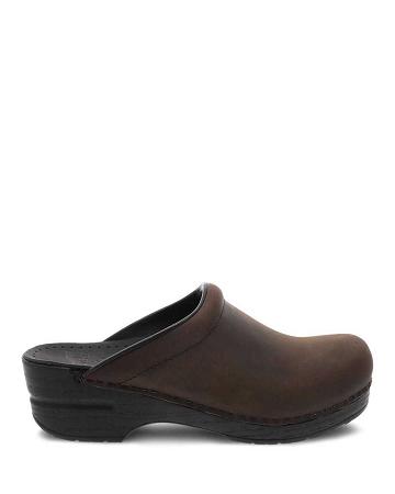 Sabots Dansko Sonja Antique Sole Femme Marron Noir | FR 256QMA